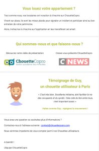 Emailing (suite) Exemple d'emailing occupants (suite)