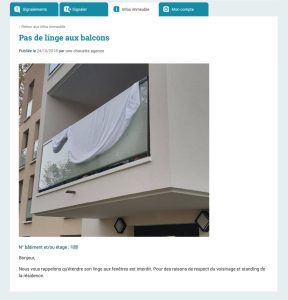 Infos immeuble Rappel du règlement