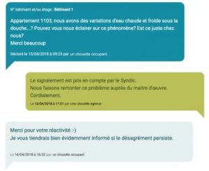 Remerciements Remerciements syndic pour sa r´áctivité
